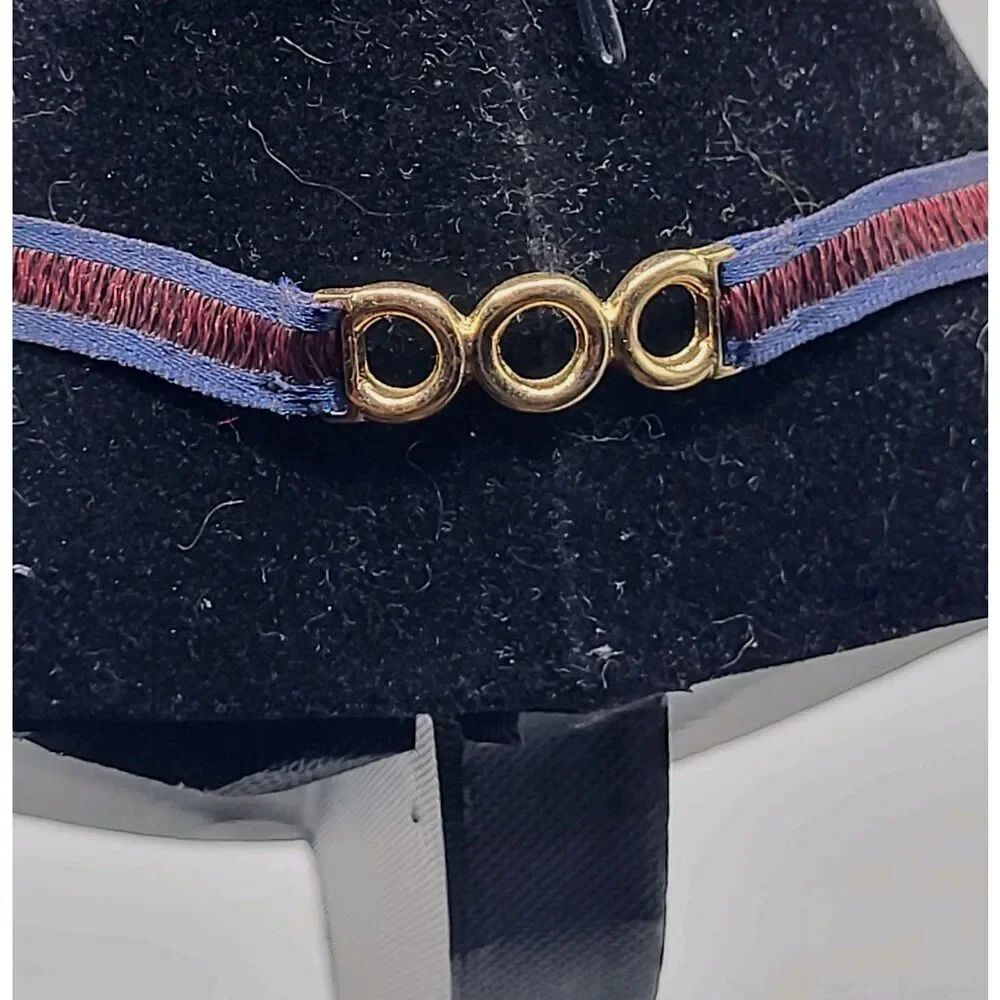 Vtg Y2K Gold And Navy Choker Necklace 15.5in